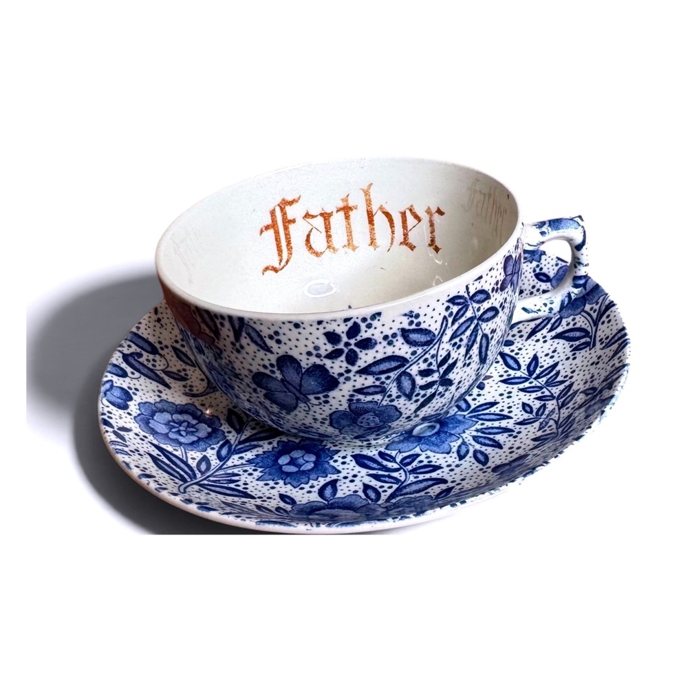 Vintage Fondeville Ambassador Ware "Father" Cup and Saucer Set
